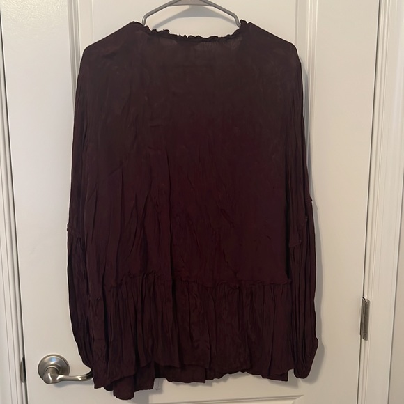 Maroon Ruffled Top - Picture 2 of 6